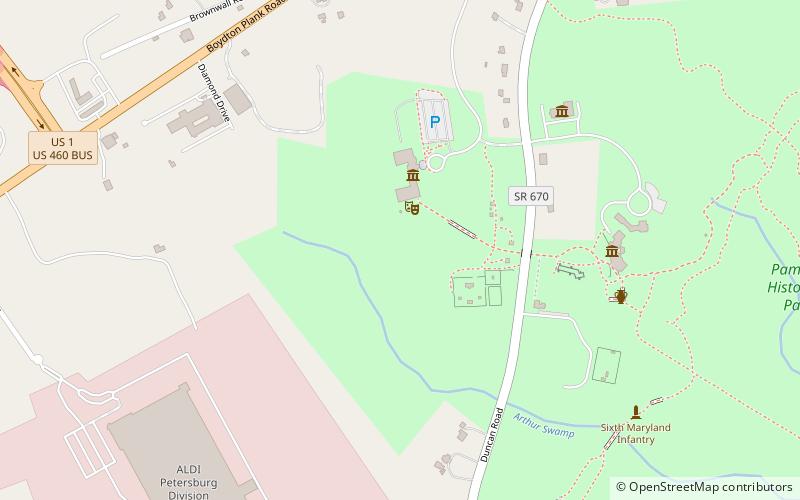 Pamplin Historical Park location map