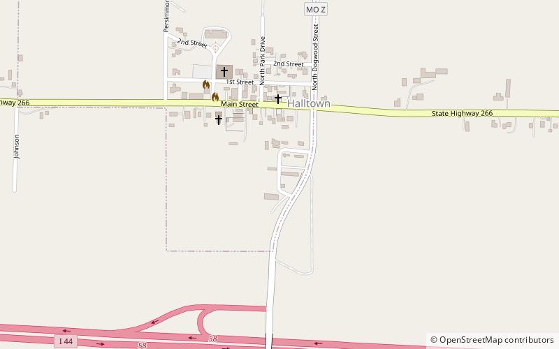 Halltown location map