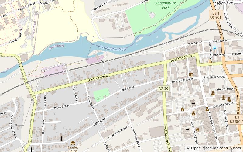 Petersburg Old Town Historic District location map