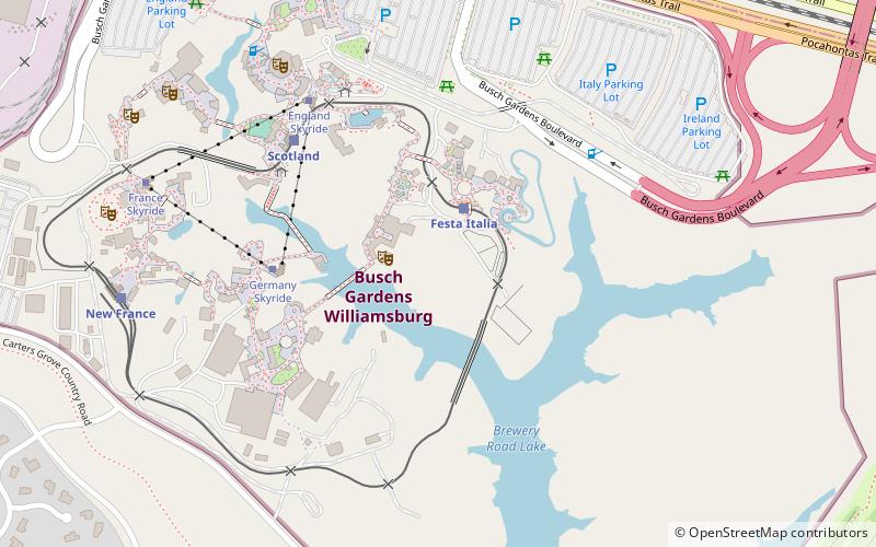 Busch Gardens Williamsburg location map
