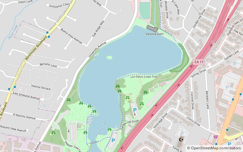 Vasona Reservoir location map