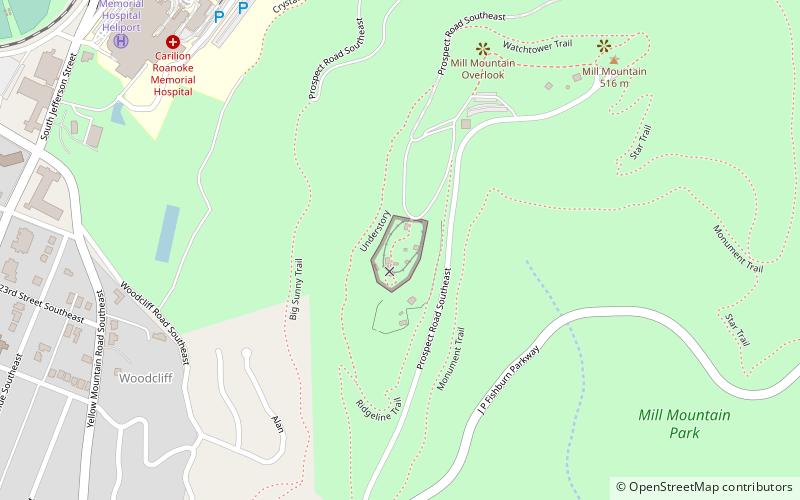 Mill Mountain Zoo location map
