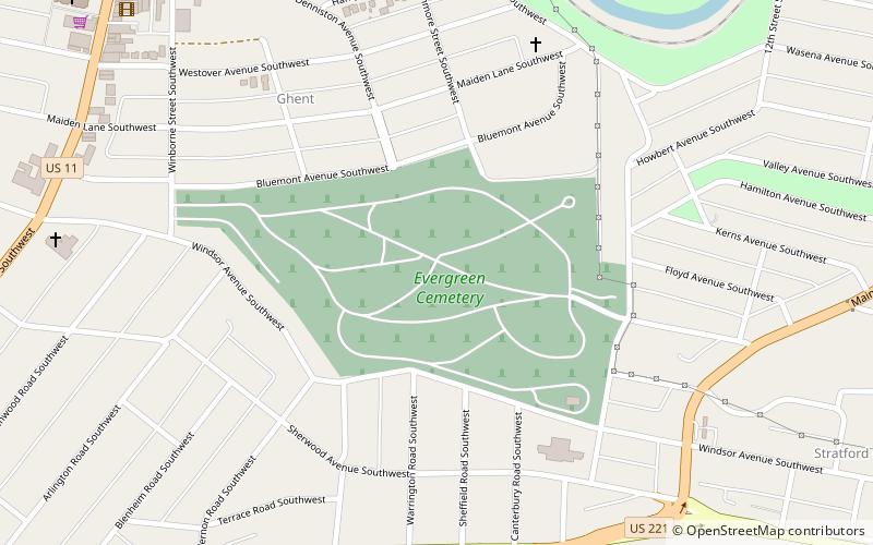 evergreen burial park roanoke location map