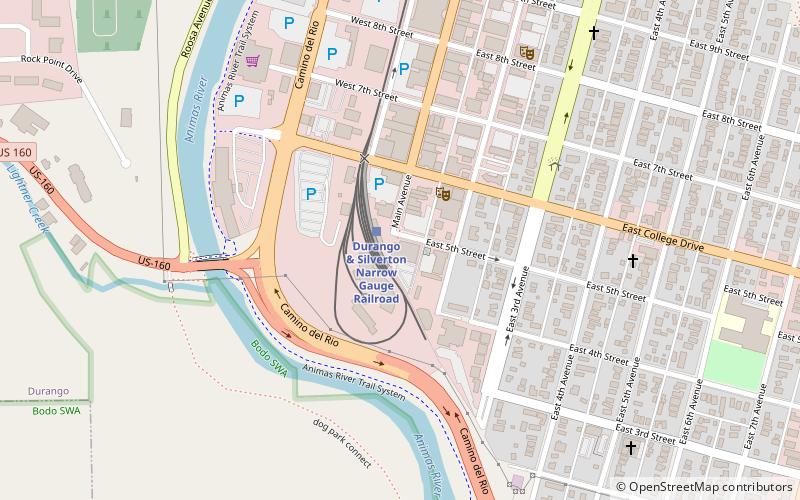 Durango & Silverton Narrow Gauge Railroad location map