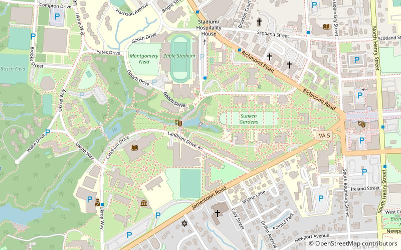 Crim Dell bridge location map