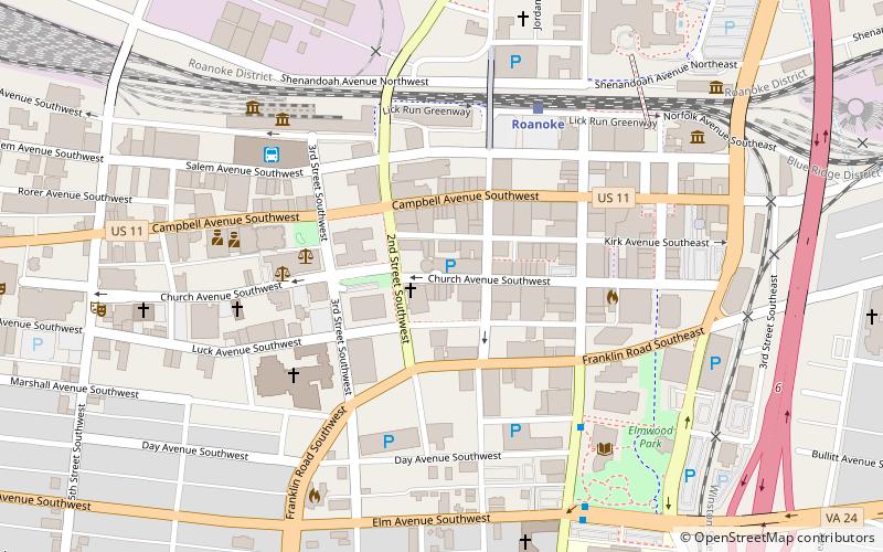 Roanoke Downtown Historic District location map