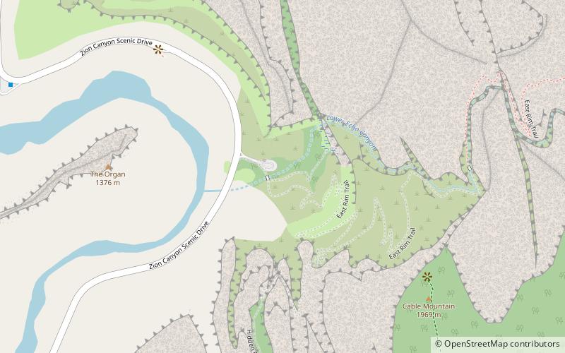 weeping rock park narodowy zion location map