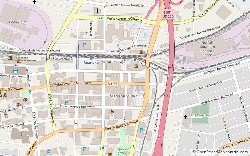 Roanoke City Market Historic District location map