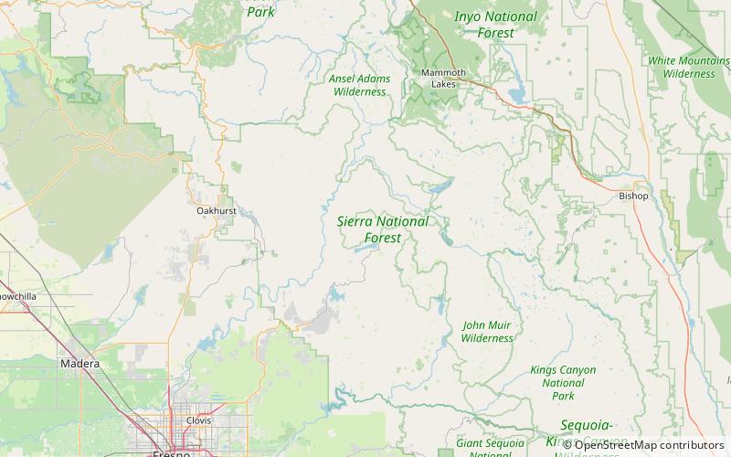 kaiser wilderness bosque nacional sierra location map