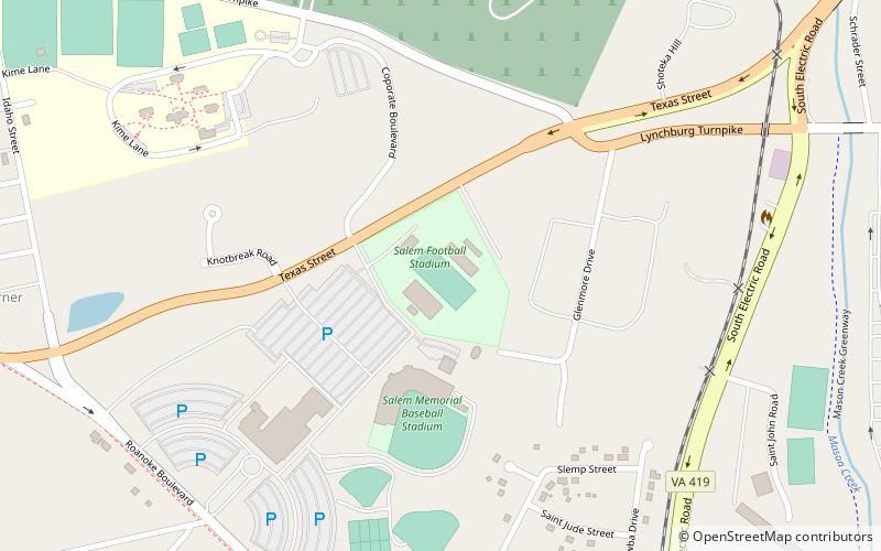 Salem Football Stadium location map