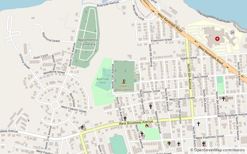 Cimetière national de City Point location map
