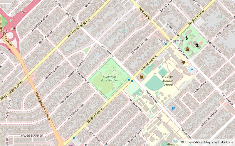 San Jose Municipal Rose Garden location map