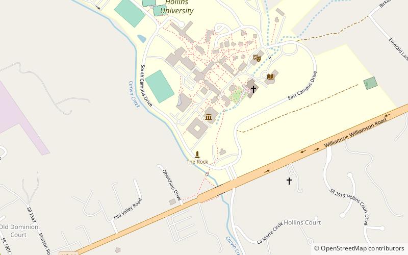 Hollins University location map