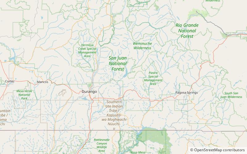 Vallecito Dam location map