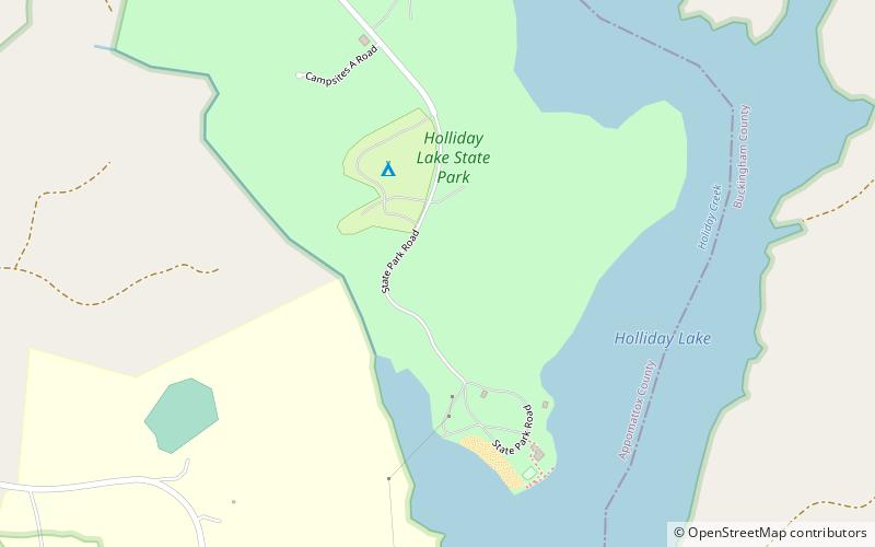 Holliday Lake State Park location map