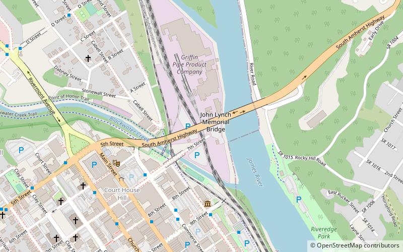 john lynch memorial bridge lynchburg location map