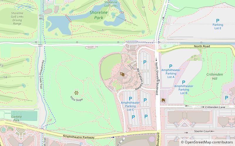 Shoreline Amphitheatre location map