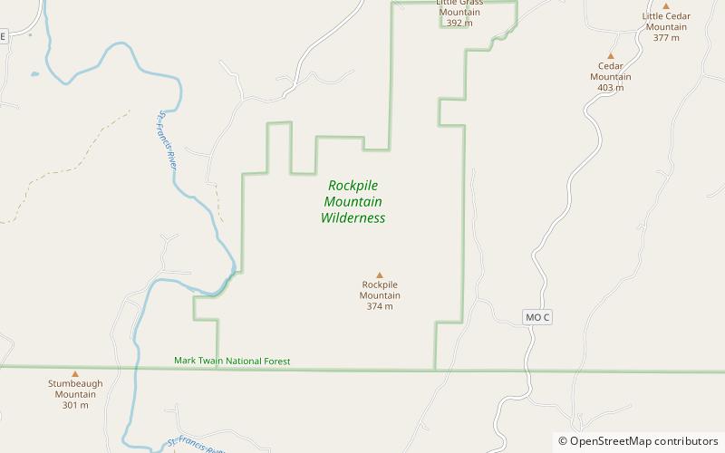 rockpile mountain wilderness mark twain national forest location map