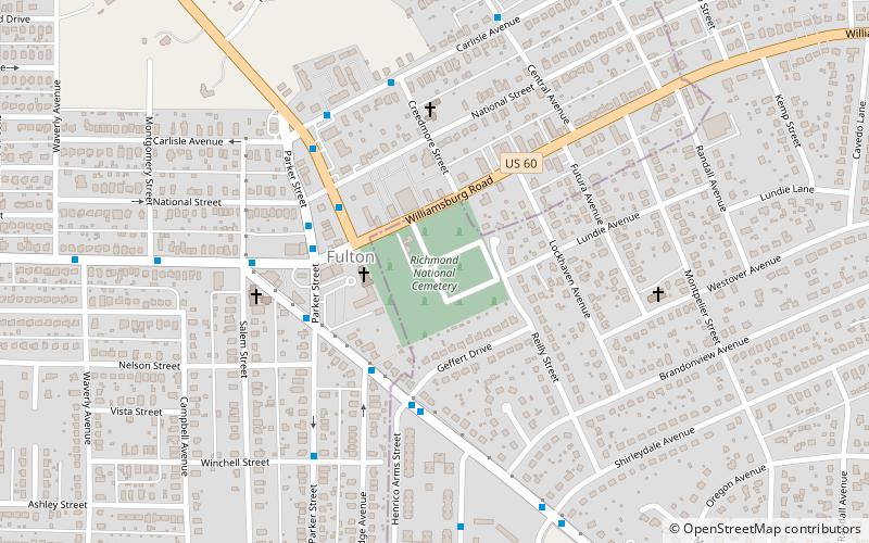 Richmond National Cemetery location map