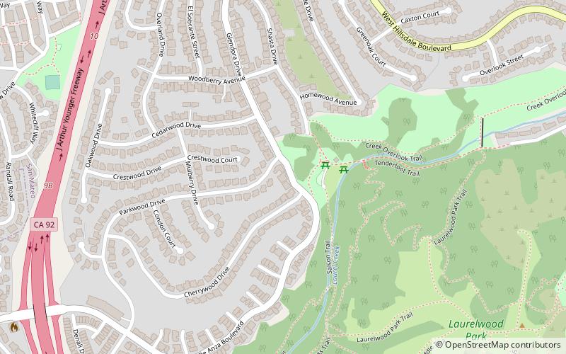 laurelwood park san mateo location map