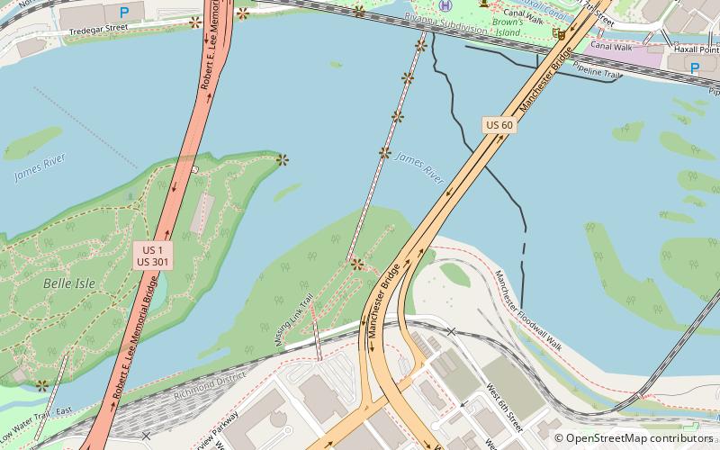 Brown's Island Dam Walk location map