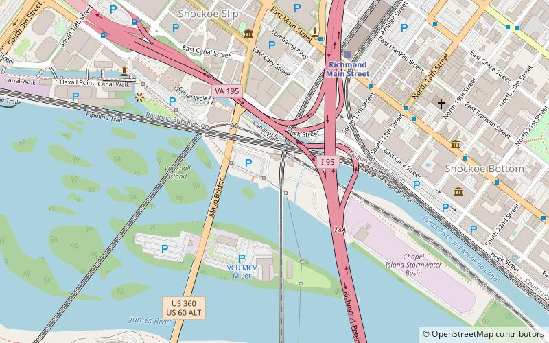 CSX Bellwood Subdivision James River Bridge location map