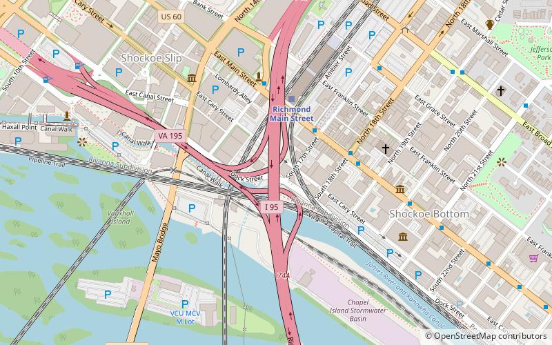 James River Bridge location map
