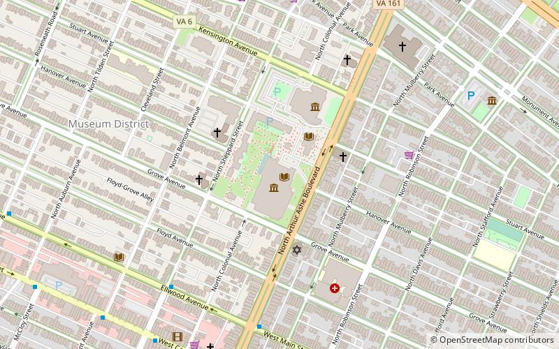 Arthur Ashe Boulevard location map