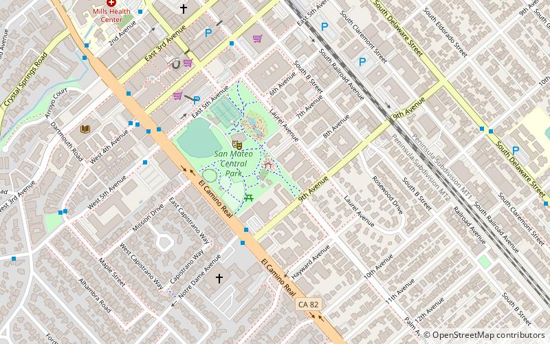 San Mateo Arboretum location map