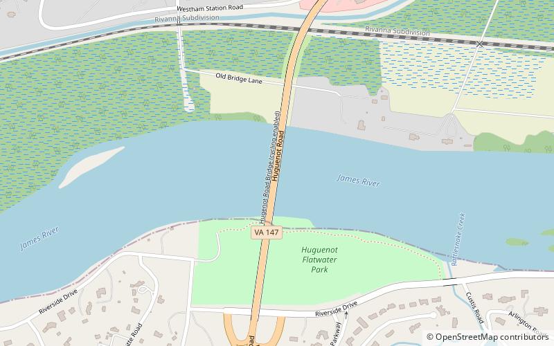 Huguenot Memorial Bridge location map