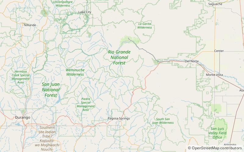 south river peak foret nationale de rio grande location map