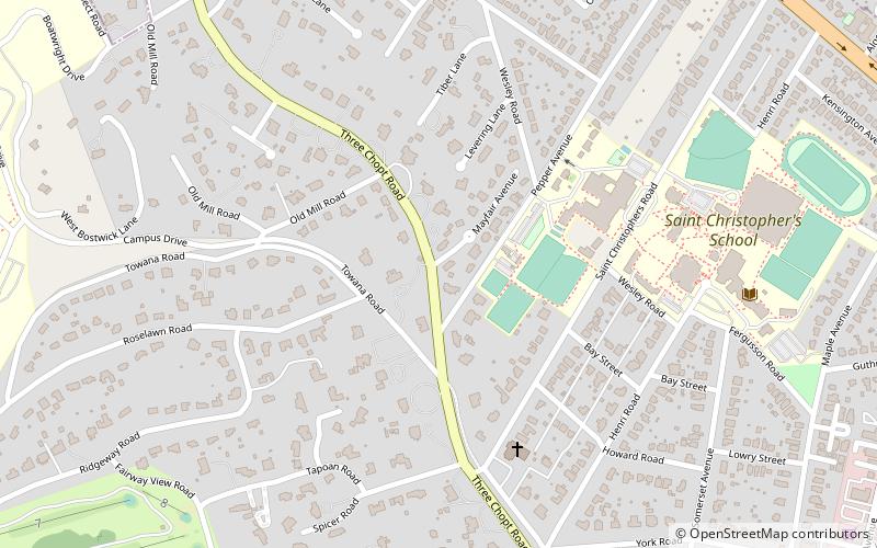 Three Chopt Road Historic District location map