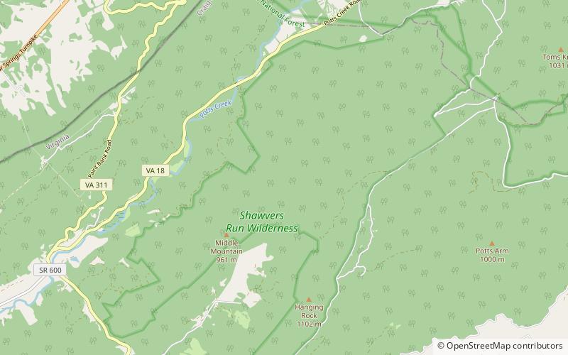Shawvers Run Wilderness location map