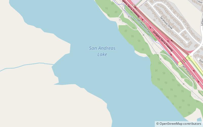 San Andreas Lake location map
