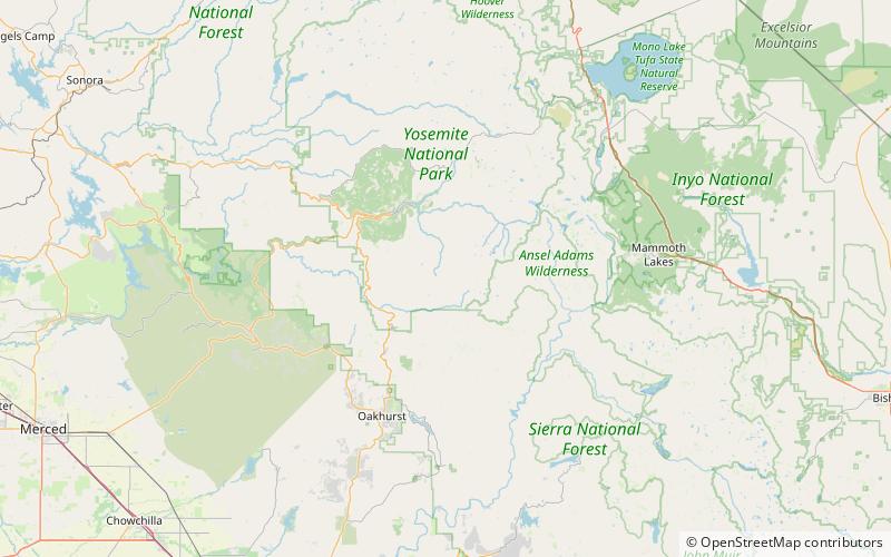 mount bruce park narodowy yosemite location map