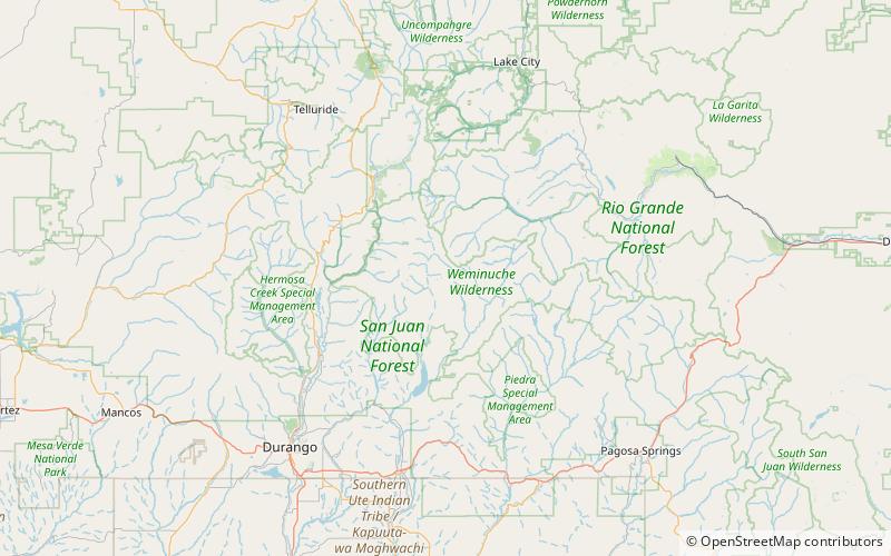 mount oso area salvaje weminuche location map