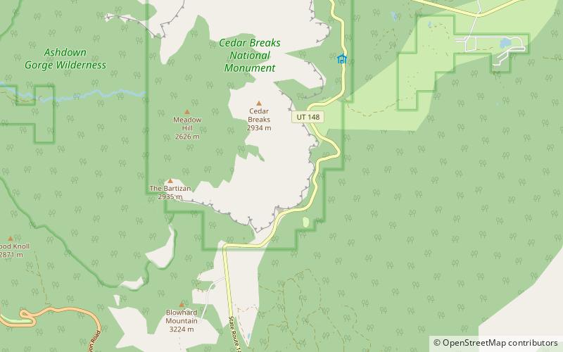 Cedar Breaks National Monument Visitor Center location map