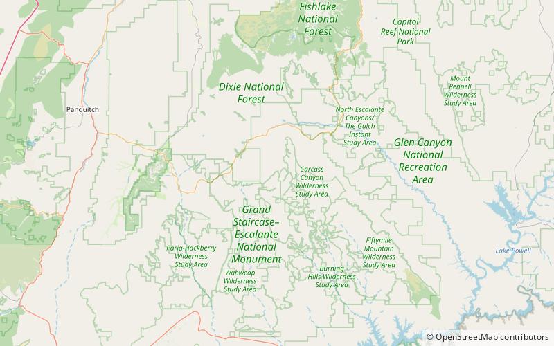 kaiparowits plateau monumento nacional de grand staircase escalante location map