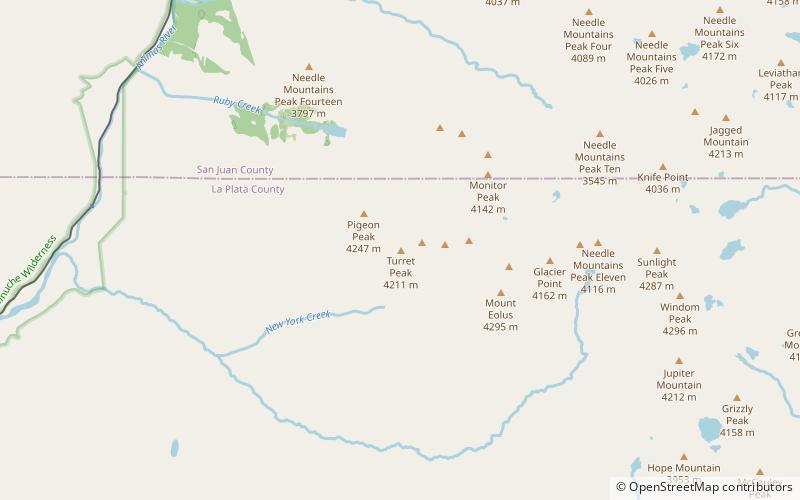 turret peak weminuche wilderness location map