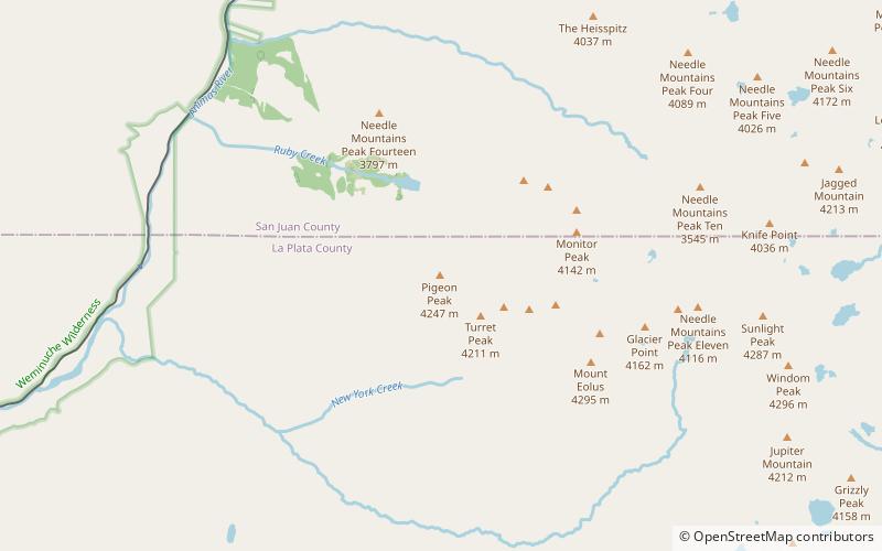 pigeon peak weminuche wilderness location map