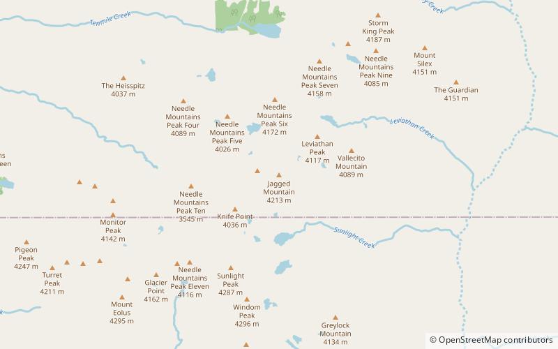 jagged mountain area salvaje weminuche location map