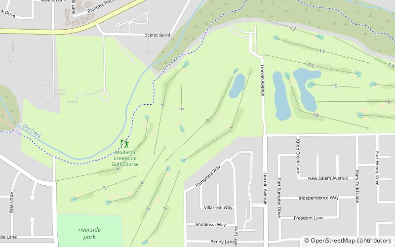 Modesto Creekside Golf Course location map