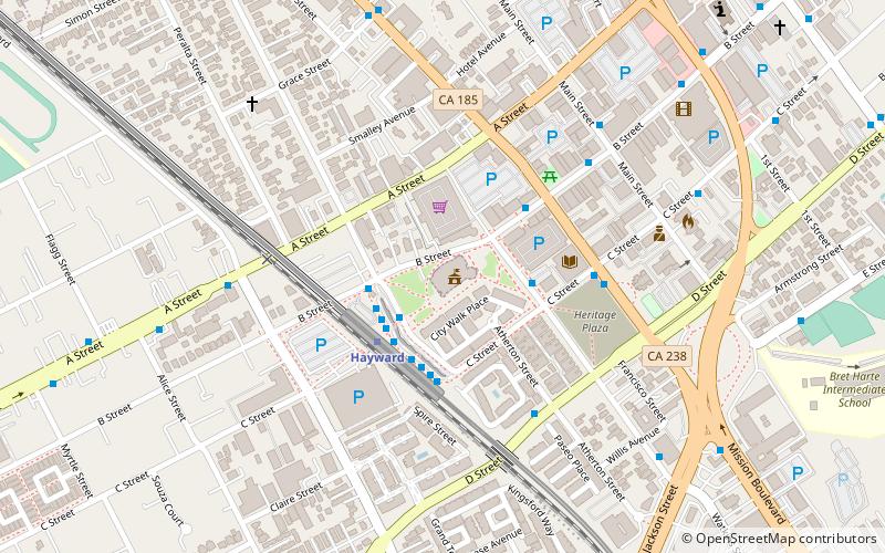 Hayward City Hall location map