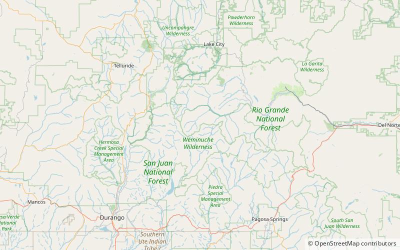 rio grande pyramid weminuche wilderness location map