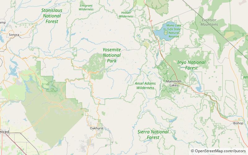 adair lake parque nacional de yosemite location map