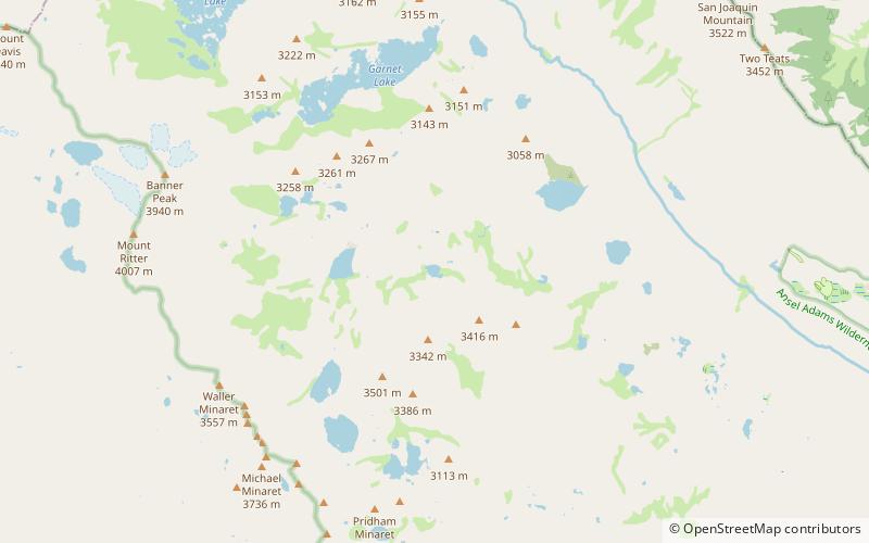 cabin lake ansel adams wilderness location map