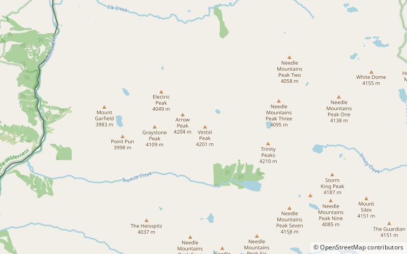 vestal peak weminuche wilderness location map
