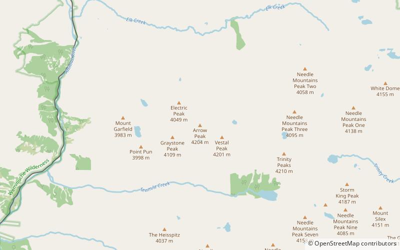 arrow peak area salvaje weminuche location map