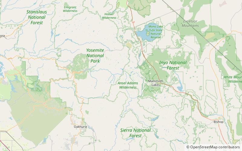 mount ansel adams parque nacional de yosemite location map