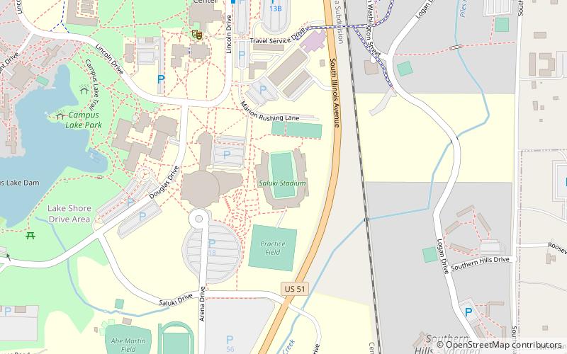 Saluki Stadium location map